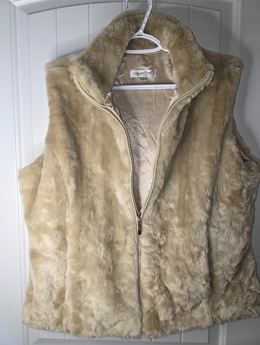 Coldwater Creek Women's Faux Fur Vest - Beautiful Rich Cream NWOT L ❤️